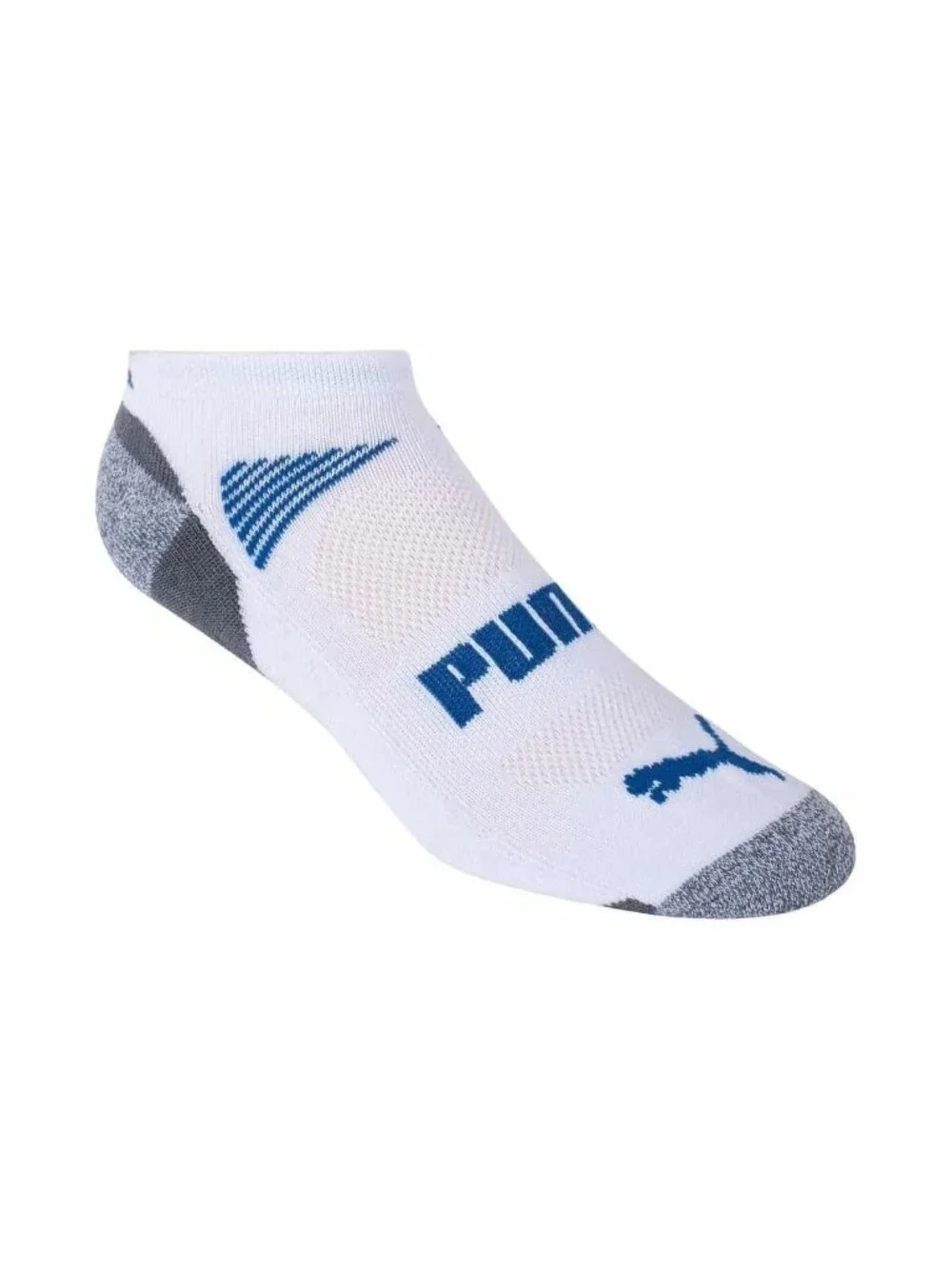 NWT Puma CoolMax Men's 6-12 No Show Socks 10-Pair Shoe White/Gray